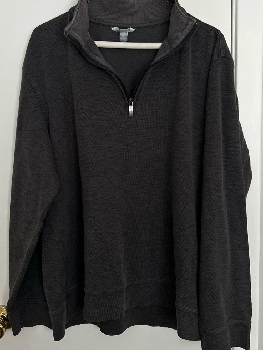 Van Heusen Men's Dark Gray Zip-Up Quarter Sweater